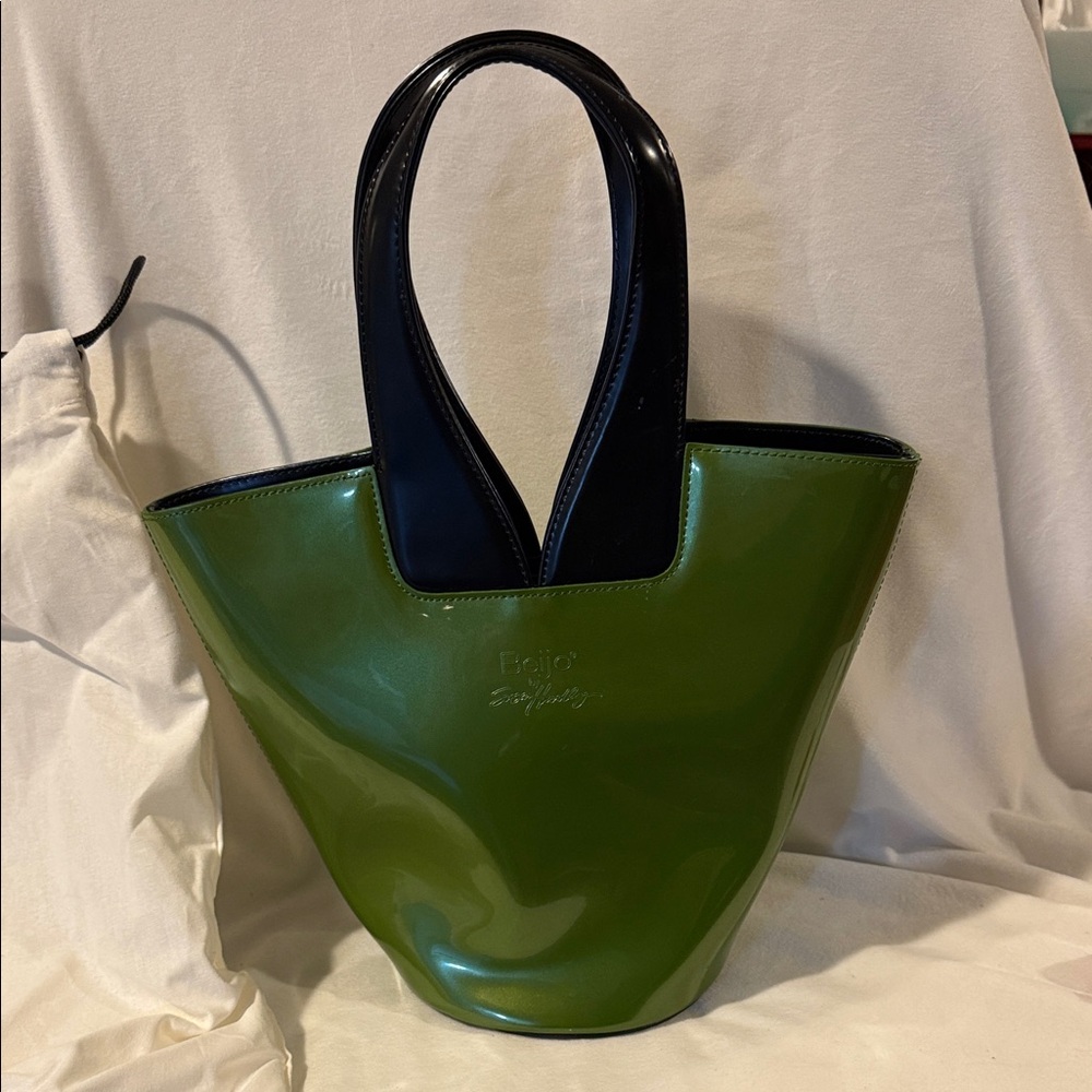 Beijo Green and Black Tote Bag